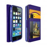 Wholesale iPhone 5S 5 Slim Flip Leather Wallet Case (Purple)